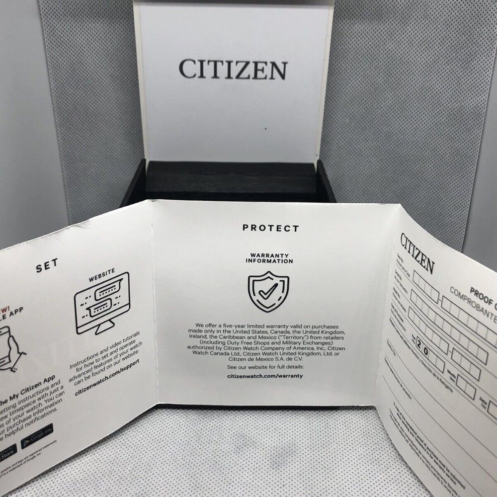 NEW Citizen 5 Year Watch International Warranty Guarantee Card Blank Unfilled